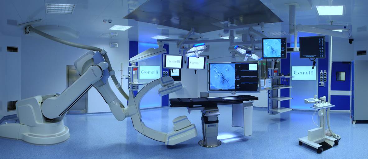 A depiction of a hybrid operating room